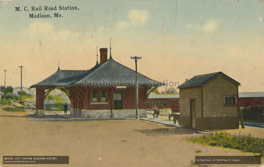 Postcard: Maine Central Railroad Station, Madison, Maine